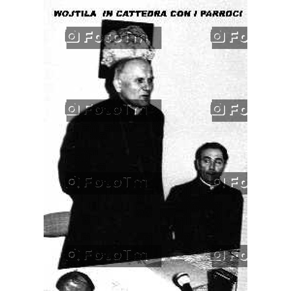 Foto Nino Cassotti for- Manzoni Tiziano Bergamo Italia- Cronaca Ottobre 1978 elezione a Papa Cardinal Karol Wojtyla visita a Bergamo