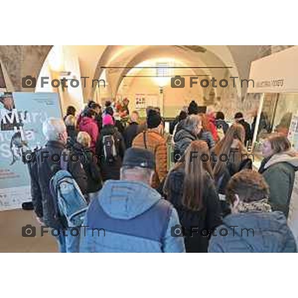 Foto Manzoni Tiziano/LaPresse 31-12-2023 Bergamo Italia- Cronaca Bergamo Alta turisti folla gente musei museo del 500 palazzo podesta città Alta