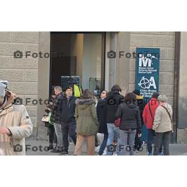 Foto Manzoni Tiziano/LaPresse 31-12-2023 Bergamo Italia- Cronaca Bergamo Alta turisti folla gente musei museo civico scienza apertura città Alta