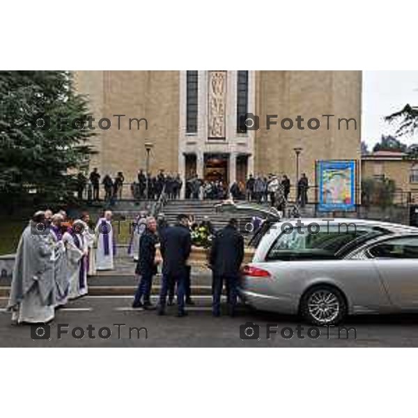 Tiziano Manzoni/LaPresse 2-01- 2024 Bergamo, Italia Cronaca Bergamo Funerale Marco Dell\'Oro giornalista bergamasco