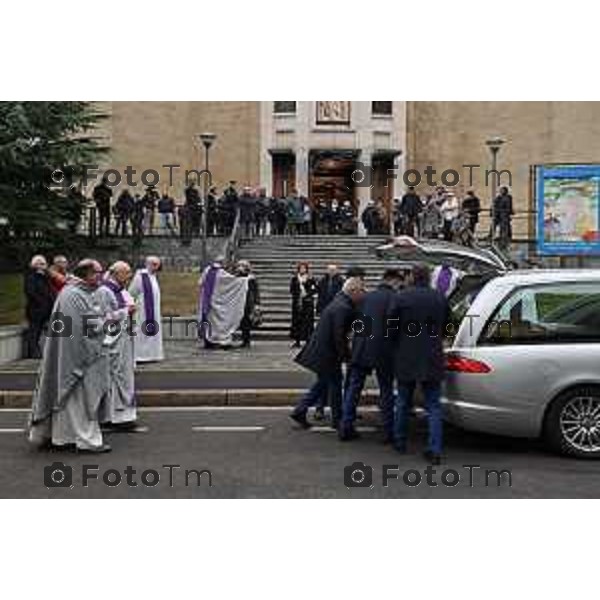 Tiziano Manzoni/LaPresse 2-01- 2024 Bergamo, Italia Cronaca Bergamo Funerale Marco Dell\'Oro giornalista bergamasco