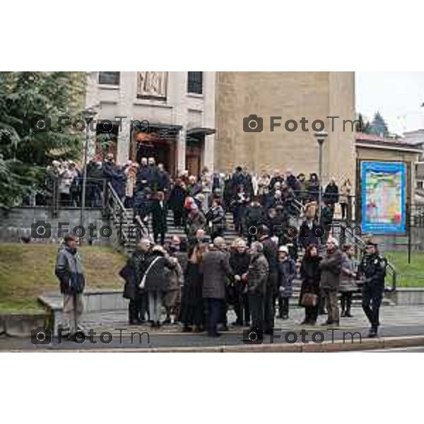 Tiziano Manzoni/LaPresse 2-01- 2024 Bergamo, Italia Cronaca Bergamo Funerale Marco Dell\'Oro giornalista bergamasco