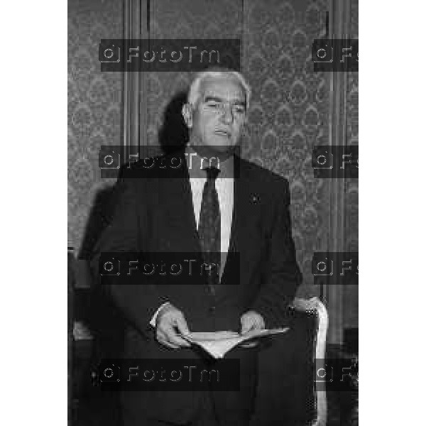 Roberto Sestini, presidente del gruppo chimico bergamasco Siad (Società italiana acetilene e derivati). nella foto 1998 presentazione in siad borse studio