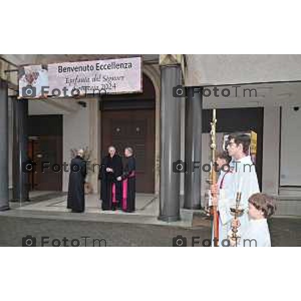 Foto Manzoni Tiziano/LaPresse 6-1-2024 Bergamo Italia- Cronaca BergamoBergamo parrocchia Sacro Cuore Sua Eccellenza Padre Georg Ganswin arcivescovo e segretario di Papa Ratzinger