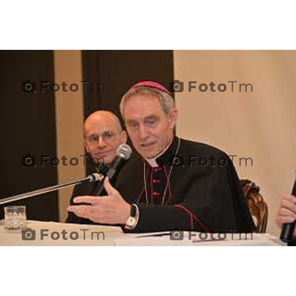 Tiziano Manzoni/LaPresse 5-01- 2024 Bergamo, Italia Cronaca Bergamo Padre Georg Ganswin arcivescovo e segretario di Papa Ratzinger incontra la comunita