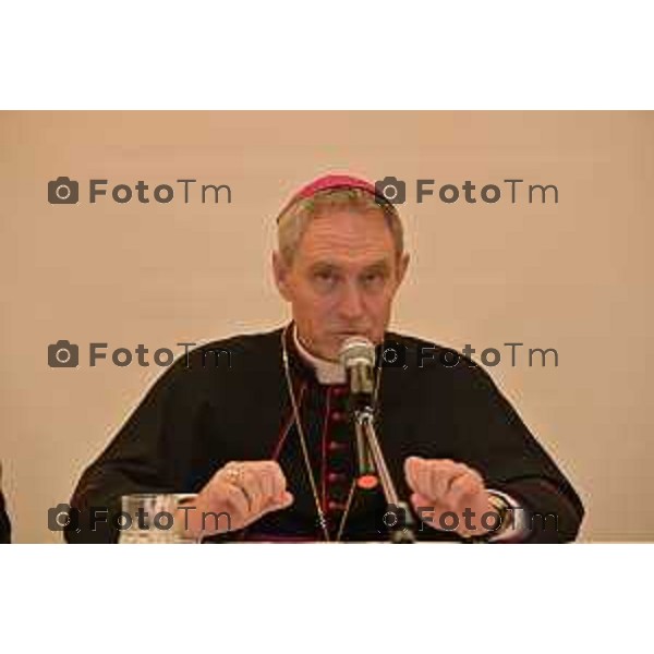 Tiziano Manzoni/LaPresse 5-01- 2024 Bergamo, Italia Cronaca Bergamo Padre Georg Ganswin arcivescovo e segretario di Papa Ratzinger incontra la comunita