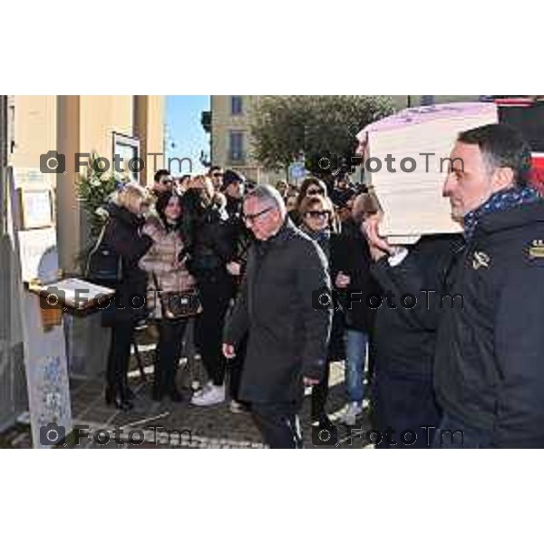 Foto Manzoni Tiziano/LaPresse 20-01-2024 Bergamo Italia - Cronaca - Brembate Sopra Bergamo funerale di Morgan Algeri