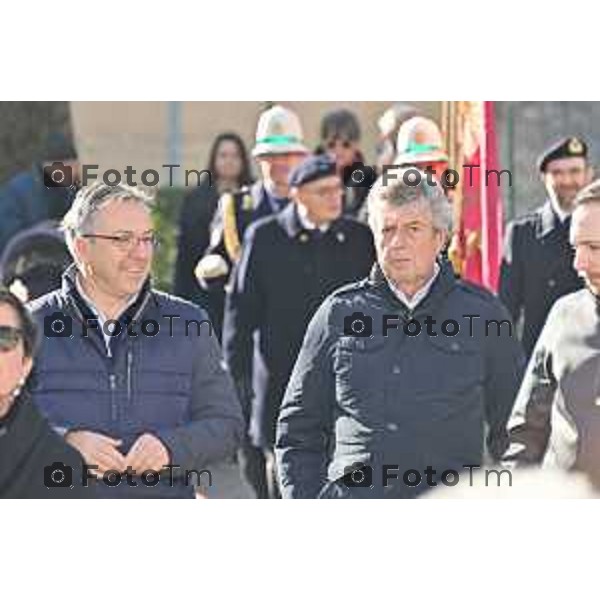 Foto Manzoni Tiziano/LaPresse 27-1-2024 Bergamo Italia- Cronaca Giorno della memoria primo incontro fa i due candidati sindaci Elena Carnevali e Andrea Pezzotta