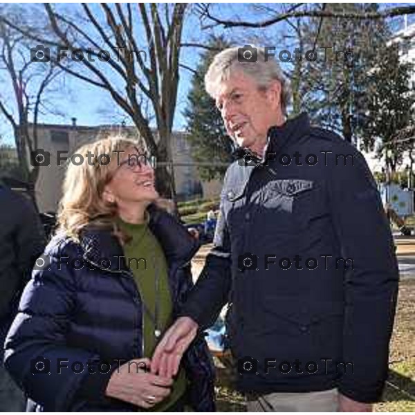 Foto Manzoni Tiziano/LaPresse 27-1-2024 Bergamo Italia- Cronaca Giorno della memoria primo incontro fa i due candidati sindaci Elena Carnevali e Andrea Pezzotta