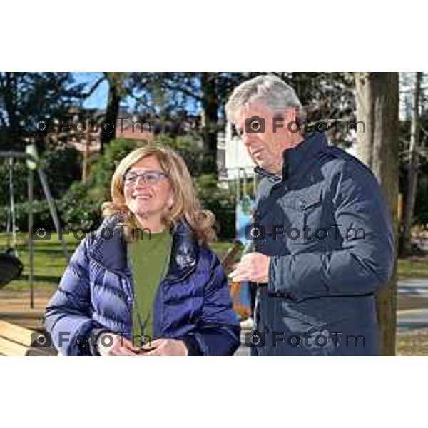 Foto Manzoni Tiziano/LaPresse 27-1-2024 Bergamo Italia- Cronaca Giorno della memoria primo incontro fa i due candidati sindaci Elena Carnevali e Andrea Pezzotta