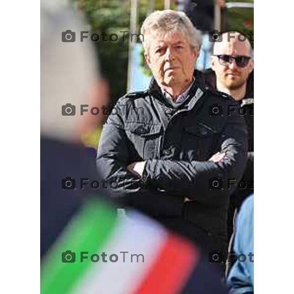 Foto Manzoni Tiziano/LaPresse 27-1-2024 Bergamo Italia- Cronaca Giorno della memoria primo incontro fa i due candidati sindaci Elena Carnevali e Andrea Pezzotta