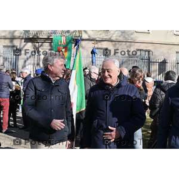 Foto Manzoni Tiziano/LaPresse 27-1-2024 Bergamo Italia- Cronaca Giorno della memoria primo incontro fa i due candidati sindaci Elena Carnevali e Andrea Pezzotta