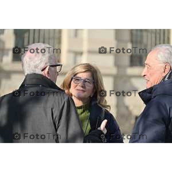 Foto Manzoni Tiziano/LaPresse 27-1-2024 Bergamo Italia- Cronaca Giorno della memoria primo incontro fa i due candidati sindaci Elena Carnevali e Andrea Pezzotta