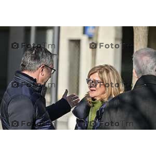 Foto Manzoni Tiziano/LaPresse 27-1-2024 Bergamo Italia- Cronaca Giorno della memoria primo incontro fa i due candidati sindaci Elena Carnevali e Andrea Pezzotta