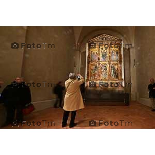 Foto Manzoni Tiziano/LaPresse 3-2-2024 Bergamo Italia- Cronaca Vittorio Sgarbi inaugura , "La porta del cielo", il nuovo museo Basilica Treviglio. parroco monsignor Norberto Donghi