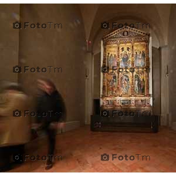 Foto Manzoni Tiziano/LaPresse 3-2-2024 Bergamo Italia- Cronaca Vittorio Sgarbi inaugura , "La porta del cielo", il nuovo museo Basilica Treviglio. parroco monsignor Norberto Donghi