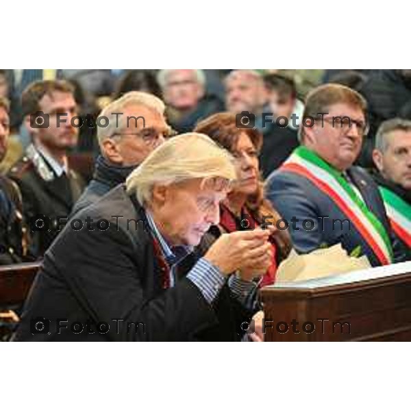 Foto Manzoni Tiziano/LaPresse 3-2-2024 Bergamo Italia- Cronaca Vittorio Sgarbi inaugura , "La porta del cielo", il nuovo museo Basilica Treviglio. parroco monsignor Norberto Donghi