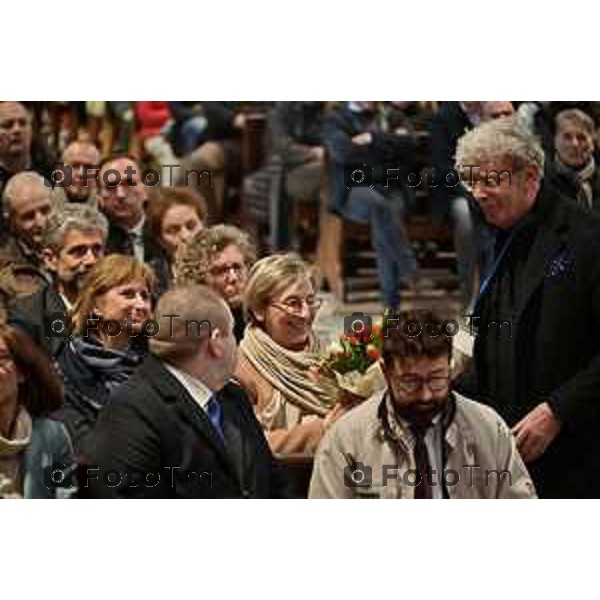 Foto Manzoni Tiziano/LaPresse 3-2-2024 Bergamo Italia- Cronaca Vittorio Sgarbi inaugura , "La porta del cielo", il nuovo museo Basilica Treviglio. parroco monsignor Norberto Donghi