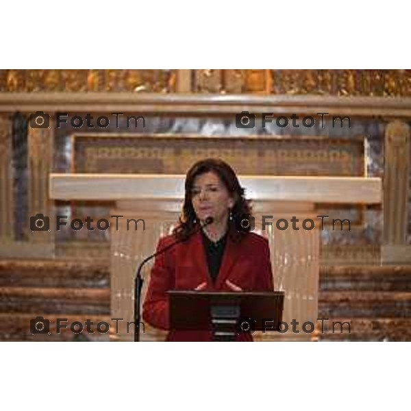 Foto Manzoni Tiziano/LaPresse 3-2-2024 Bergamo Italia- Cronaca Vittorio Sgarbi inaugura , "La porta del cielo", il nuovo museo Basilica Treviglio. parroco monsignor Norberto Donghi