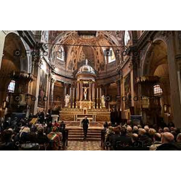 Foto Manzoni Tiziano/LaPresse 3-2-2024 Bergamo Italia- Cronaca Vittorio Sgarbi inaugura , "La porta del cielo", il nuovo museo Basilica Treviglio. parroco monsignor Norberto Donghi