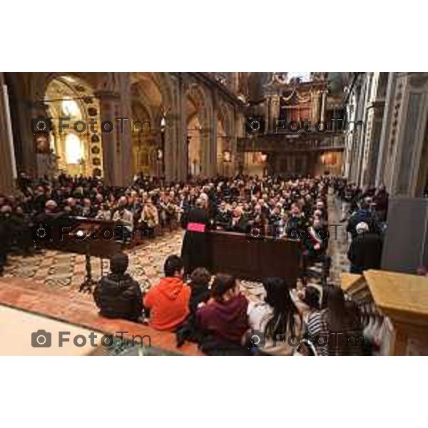 Foto Manzoni Tiziano/LaPresse 3-2-2024 Bergamo Italia- Cronaca Vittorio Sgarbi inaugura , "La porta del cielo", il nuovo museo Basilica Treviglio. parroco monsignor Norberto Donghi