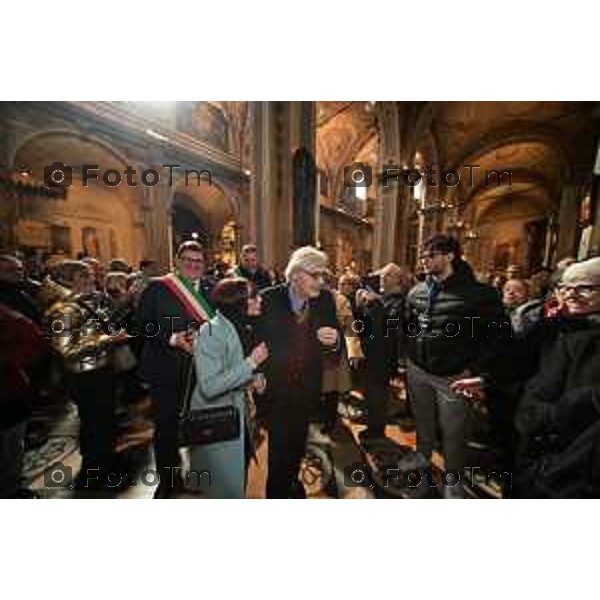 Foto Manzoni Tiziano/LaPresse 3-2-2024 Bergamo Italia- Cronaca Vittorio Sgarbi inaugura , "La porta del cielo", il nuovo museo Basilica Treviglio. parroco monsignor Norberto Donghi