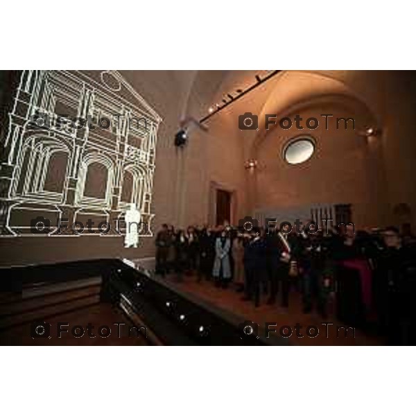 Foto Manzoni Tiziano/LaPresse 3-2-2024 Bergamo Italia- Cronaca Vittorio Sgarbi inaugura , "La porta del cielo", il nuovo museo Basilica Treviglio. parroco monsignor Norberto Donghi