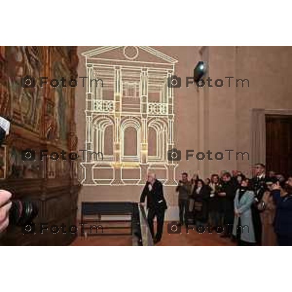 Foto Manzoni Tiziano/LaPresse 3-2-2024 Bergamo Italia- Cronaca Vittorio Sgarbi inaugura , "La porta del cielo", il nuovo museo Basilica Treviglio. parroco monsignor Norberto Donghi