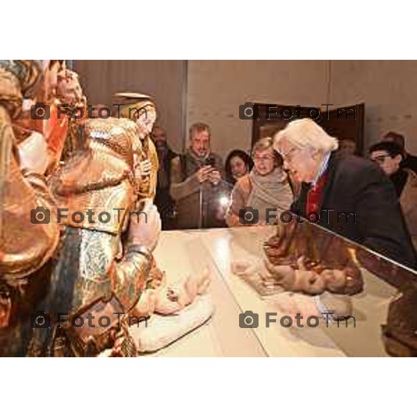 Foto Manzoni Tiziano/LaPresse 3-2-2024 Bergamo Italia- Cronaca Vittorio Sgarbi inaugura , "La porta del cielo", il nuovo museo Basilica Treviglio. parroco monsignor Norberto Donghi