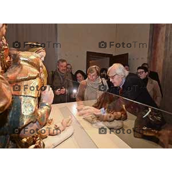 Foto Manzoni Tiziano/LaPresse 3-2-2024 Bergamo Italia- Cronaca Vittorio Sgarbi inaugura , "La porta del cielo", il nuovo museo Basilica Treviglio. parroco monsignor Norberto Donghi