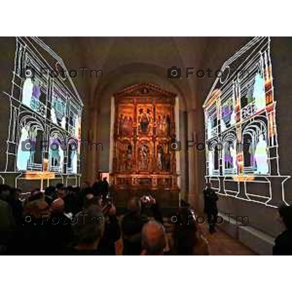 Foto Manzoni Tiziano/LaPresse 3-2-2024 Bergamo Italia- Cronaca Vittorio Sgarbi inaugura , "La porta del cielo", il nuovo museo Basilica Treviglio. parroco monsignor Norberto Donghi