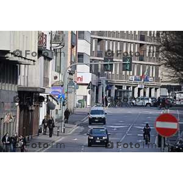 Foto Manzoni Tiziano/LaPresse 9-02-2024 Bergamo Italia- Cronaca Bergamo polizia locale Vigili controllo traffico