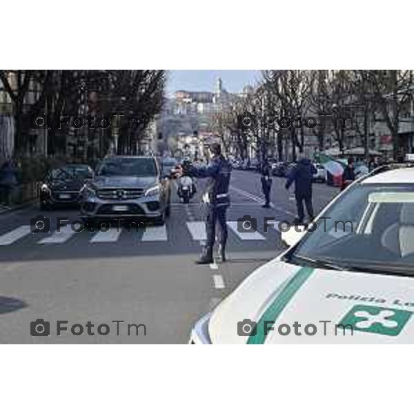 Foto Manzoni Tiziano/LaPresse 9-02-2024 Bergamo Italia- Cronaca Bergamo polizia locale Vigili controllo traffico