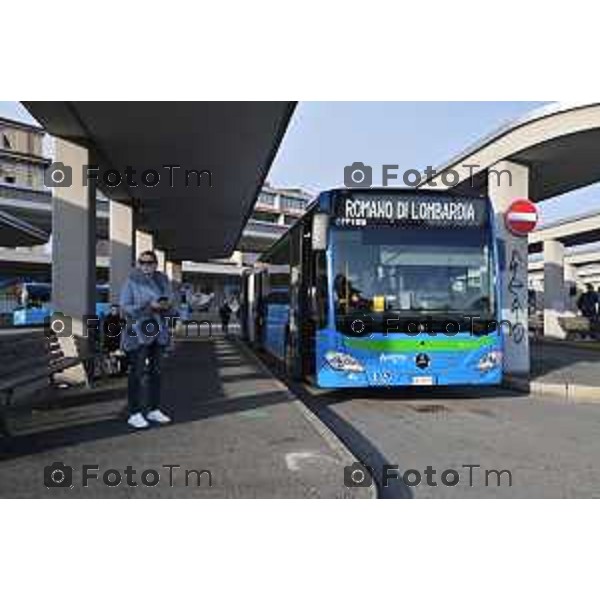 Foto Manzoni Tiziano/LaPresse 9-02-2024 Bergamo Italia- Cronaca Bergamo stazione autolinee pensiline