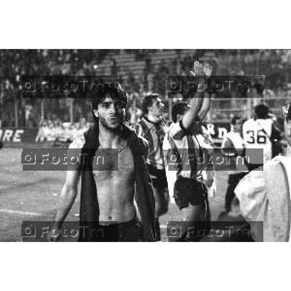 Foto Manzoni Tiziano/ archivio Cassotti Bergamo Italia- Cronaca Atalanta Malines coppa delle coppe EUropa 20 Aprile 1988