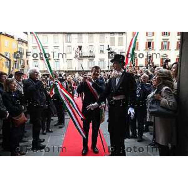 Foto Manzoni Tiziano/LaPresse 15-03-2024 Bergamo Italia- Cronaca Bergamo inaugurazione Archivi storici Biblioteca Angelo Mai e agli archivi degli architetti in Casa Suardi.