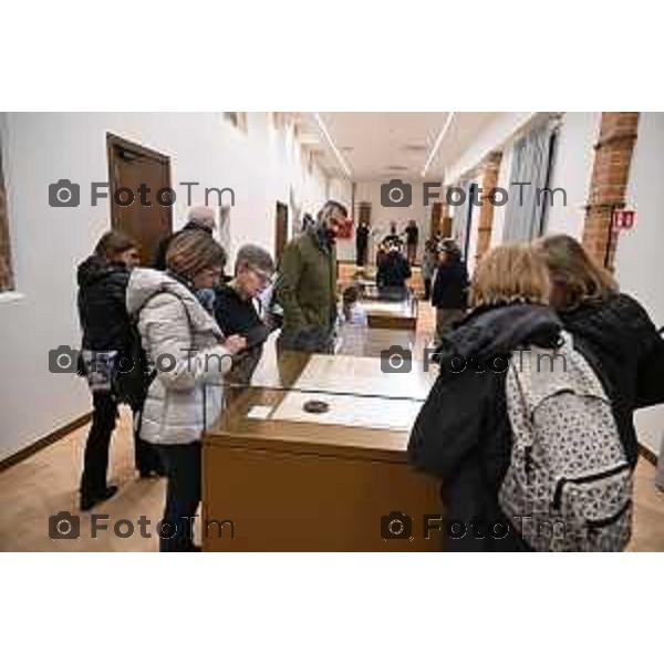 Foto Manzoni Tiziano/LaPresse 15-03-2024 Bergamo Italia- Cronaca Bergamo inaugurazione Archivi storici Biblioteca Angelo Mai e agli archivi degli architetti in Casa Suardi.