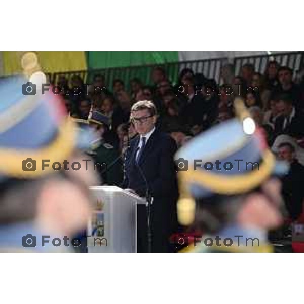 Foto Manzoni Tiziano/LaPresse 16-03-2023 Bergamo Italia- Cronaca cerimonia del Giuramento solenne degli Allievi Ufficiali guardia di Finanza del 123° Corso «Monte Sperone IV»Ministro dell’Economia e delle Finanze, On. Giancarlo Giorgetti, del Comandante Generale della Guardia di Finanza, Generale di Corpo d’Armata Andrea De Gennaro