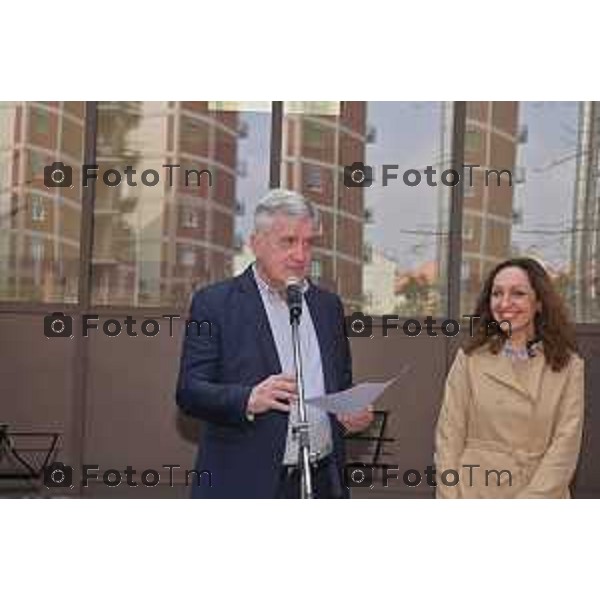 Foto Manzoni Tiziano/LaPresse 1-03-2024 Bergamo Italia- Cronaca Bergamo inaugurazione dei porticati dell\'ex mercato ortofrutticolo riqualificati e INTITOLAZIONE della nuova sala "Mimmo Boninelli" Biblioteca Tiraboschi