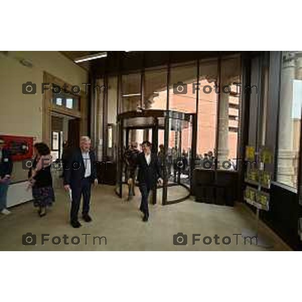 Foto Manzoni Tiziano/LaPresse 1-03-2024 Bergamo Italia- Cronaca Bergamo inaugurazione dei porticati dell\'ex mercato ortofrutticolo riqualificati e INTITOLAZIONE della nuova sala "Mimmo Boninelli" Biblioteca Tiraboschi