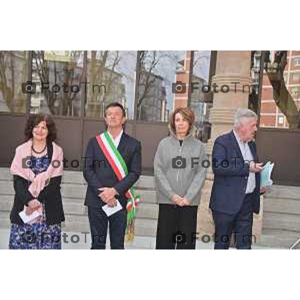 Foto Manzoni Tiziano/LaPresse 1-03-2024 Bergamo Italia- Cronaca Bergamo inaugurazione dei porticati dell\'ex mercato ortofrutticolo riqualificati e INTITOLAZIONE della nuova sala "Mimmo Boninelli" Biblioteca Tiraboschi