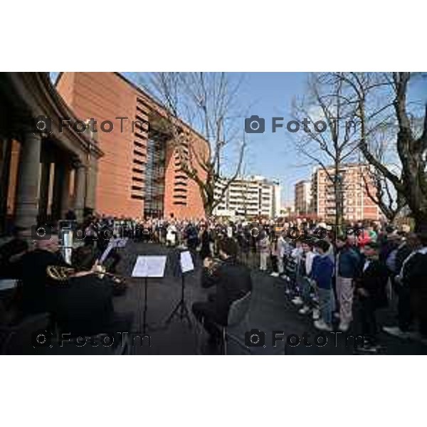 Foto Manzoni Tiziano/LaPresse 1-03-2024 Bergamo Italia- Cronaca Bergamo inaugurazione dei porticati dell\'ex mercato ortofrutticolo riqualificati e INTITOLAZIONE della nuova sala "Mimmo Boninelli" Biblioteca Tiraboschi