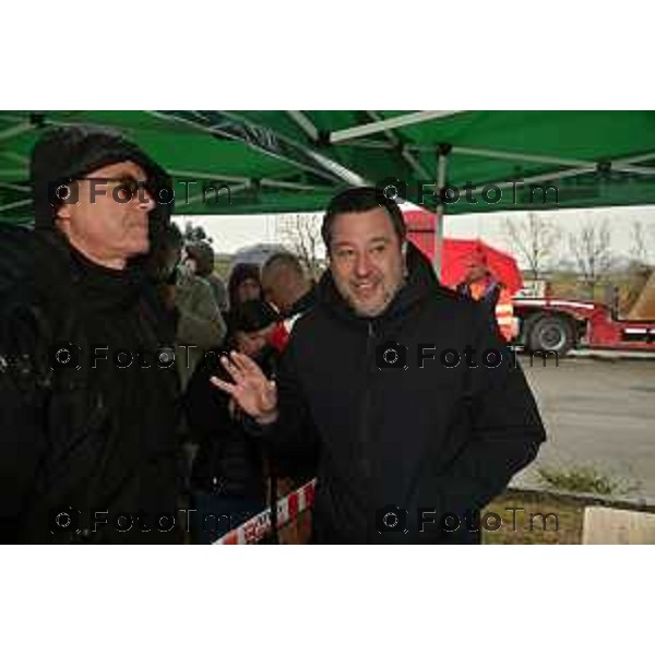 Foto Manzoni Tiziano/LaPresse 26-03-2024 Bergamo Italia- Cronaca Bergamo incontro Matteo Salvini ministro trasporti fine lavori autostrada A4