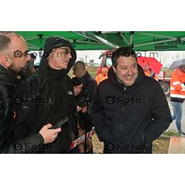 Foto Manzoni Tiziano/LaPresse 26-03-2024 Bergamo Italia- Cronaca Bergamo incontro Matteo Salvini ministro trasporti fine lavori autostrada A4