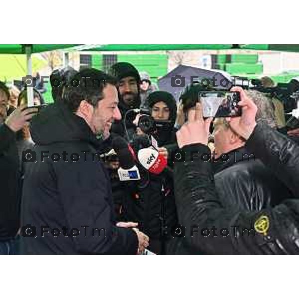 Foto Manzoni Tiziano/LaPresse 26-03-2024 Bergamo Italia- Cronaca Bergamo incontro Matteo Salvini ministro trasporti fine lavori autostrada A4