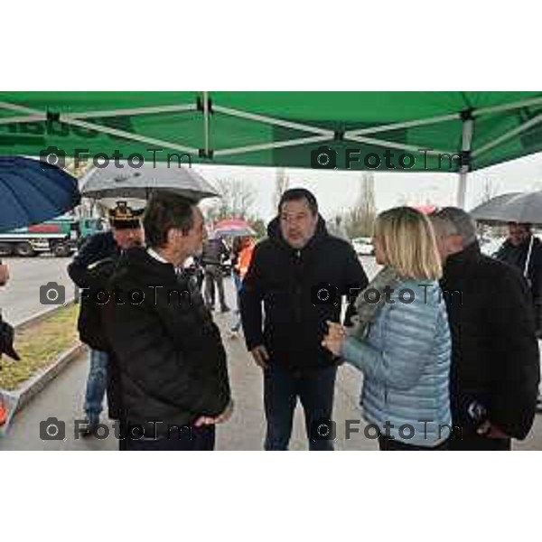 Foto Manzoni Tiziano/LaPresse 26-03-2024 Bergamo Italia- Cronaca Bergamo incontro Matteo Salvini ministro trasporti fine lavori autostrada A4