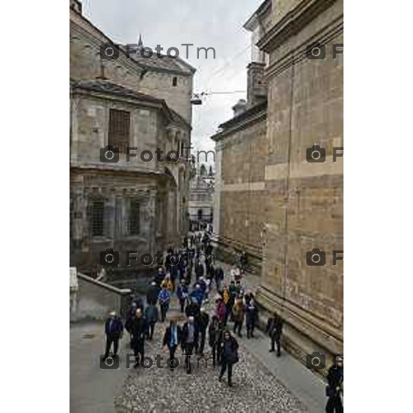 Tiziano Manzoni/LaPresse 1-04- 2024 Bergamo, Italia Cronaca Bergamo pasquetta 2024 città alta gente turisti