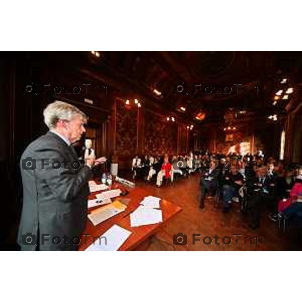 Tiziano Manzoni/LaPresse 04-04- 2024 Bergamo, Italia Cronaca Presentazione LISTA CIVICA Pezzotta Sindaco