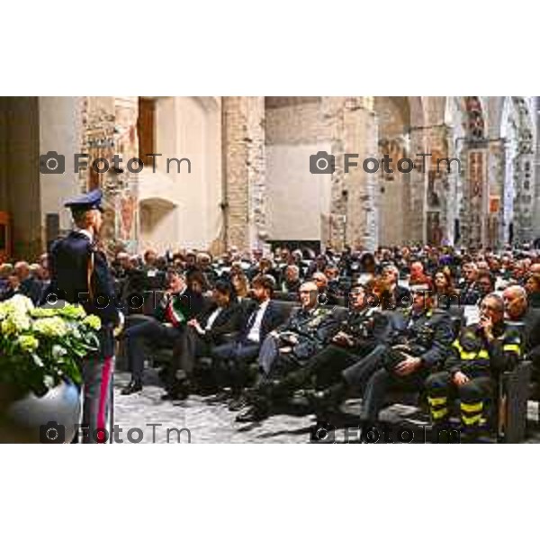 Tiziano Manzoni/LaPresse 10-04- 2024 Bergamo, Italia Cronaca Festa della Polizia, il premio per il commissario Accetta ritirato dalla figlia: