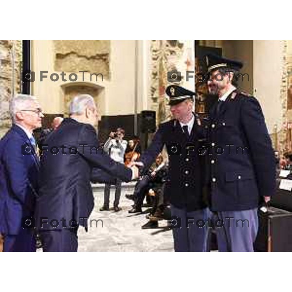 Tiziano Manzoni/LaPresse 10-04- 2024 Bergamo, Italia Cronaca Festa della Polizia, il premio per il commissario Accetta ritirato dalla figlia: